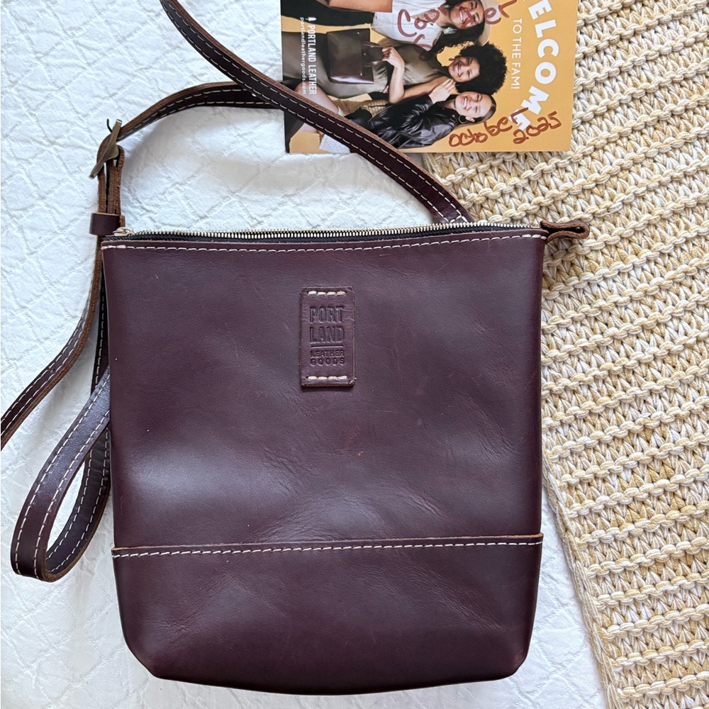 Portland Leather Festival Crossbody Bag in Cognac EUC